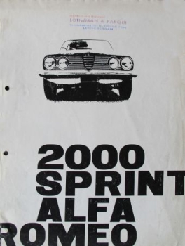 Alfa Romeo 2000 Sprint Modellprogramm 1960 Automobilprospekt (2348)